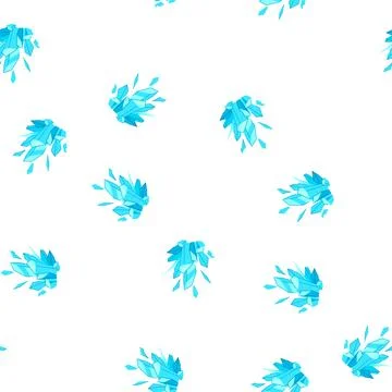 Pattern blue ice crystals shattering and exploding into fragments Illustrazione stock