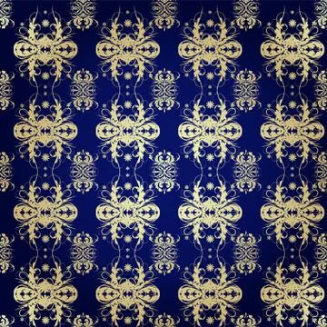 Pattern on blue Stock Illustration