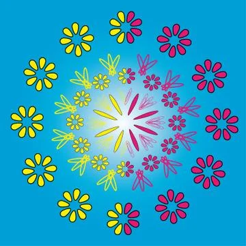 The pattern on blue Stock Illustration