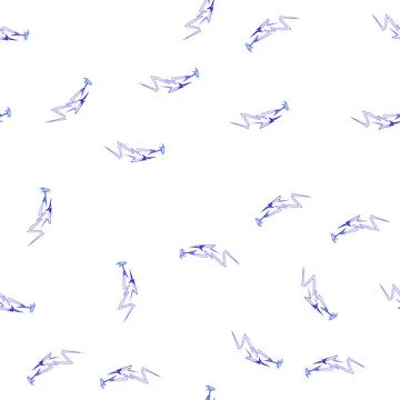 Pattern Blue lightning bolt striking ground with impact Stock Illustration