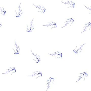 Pattern Blue lightning striking with electric energy impact Stock Illustration