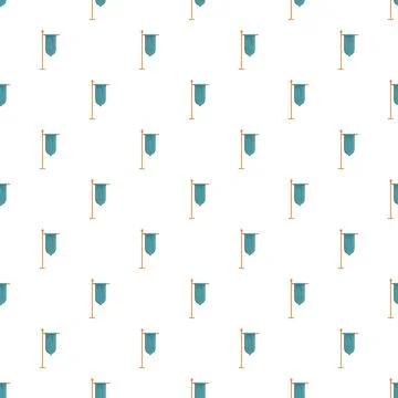 Pattern of blue medieval pennant flags on poles Stock Illustration