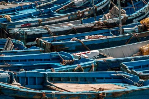 Pattern of Blue moroccan boats Stock Photos