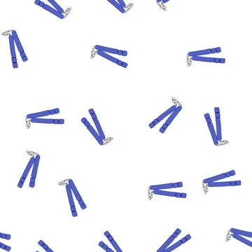 Pattern blue nunchaku for martial arts training and self defense Stock Illustration