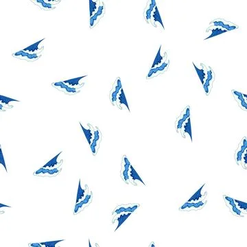 Pattern blue ocean waves cartoon vector Illustrazione stock