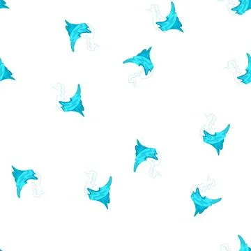 Pattern blue ocean waves cartoon vector 스톡 일러스트