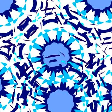 Pattern of blue ornament on a white Stock Illustration