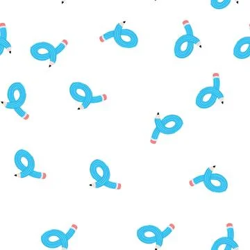 Pattern blue pencil bending and looping for creative ideas イラスト素材