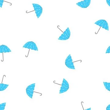Pattern blue polka dot umbrella representing protection and style Illustration