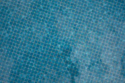 Pattern of blue pool tiles Foto stock