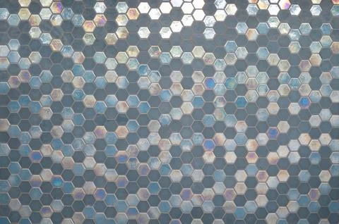 Pattern of blue rhomb tiles Stock Photos