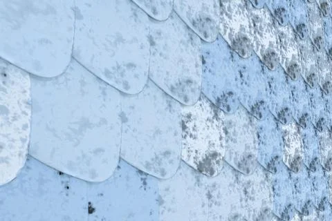 Pattern of blue rounded roof tiles Illustrazione stock