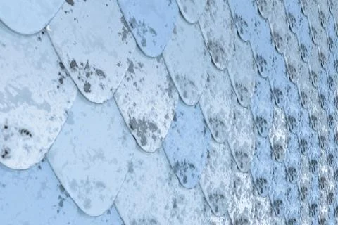 Pattern of blue rounded roof tiles Stock Illustration