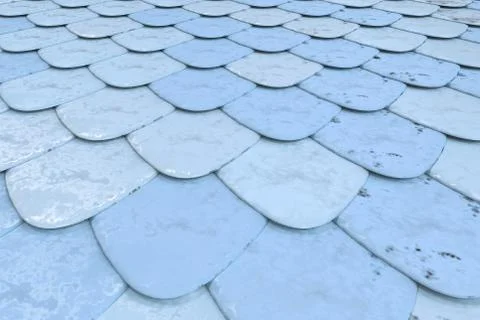 Pattern of blue rounded roof tiles Stock Illustration