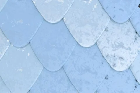 Pattern of blue rounded roof tiles Illustrazione stock