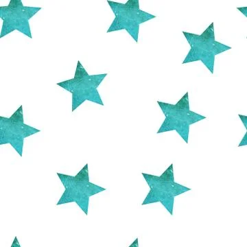Pattern with blue stars on the white background Stock Illustration