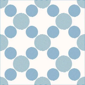 A pattern of blue striped circles for use in textiles Stock Illustration