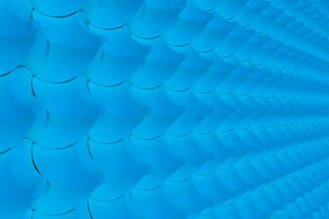 Pattern of blue twisted pyramid shapes Stock Illustration