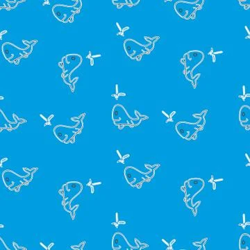 The pattern of blue whales Stock Illustration