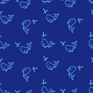 The pattern of blue whales Stock Illustration