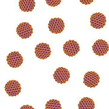 Pattern blueberry pie with lattice crust top view Stock Illustration