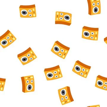 Pattern bluetooth speaker music cartoon vector Stock Illustration