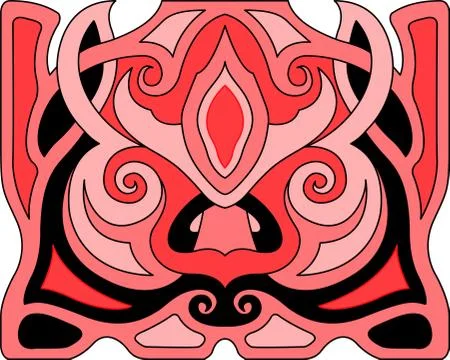 Pattern with boar face Stock Illustration