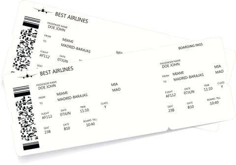 Pattern of a boarding pass and air ticket Stock-Illustration