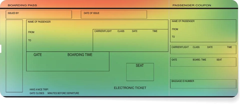 Pattern of a boarding pass or air ticket Illustrazione stock