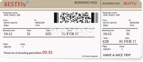 Pattern of a boarding pass or air ticket Stock Illustration
