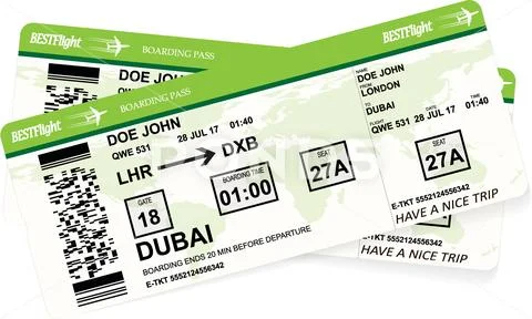 Pattern of a boarding pass or air ticket Stock Illustration