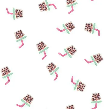 Pattern boba bubble tea cartoon vector Stock Illustration
