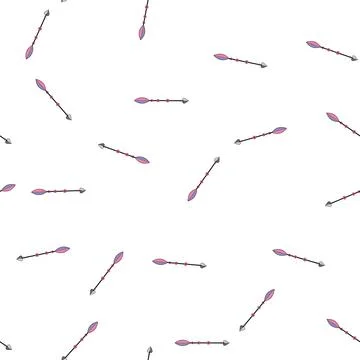 Pattern Boho arrow minimal design with feather and beads Stock Illustration