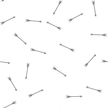 Pattern Boho style arrow with colorful feathers illustrating direction Stock Illustration