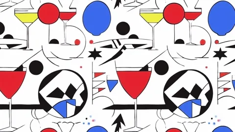 Pattern with bold nightlife shapes — Diagonal Motion Stock Footage 308251243