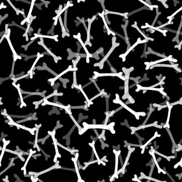 Pattern with bones, seamless halloween background Stock Illustration