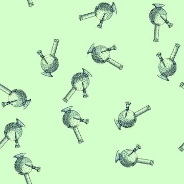 Pattern bong cannabis sketch hand drawn Stock Illustration