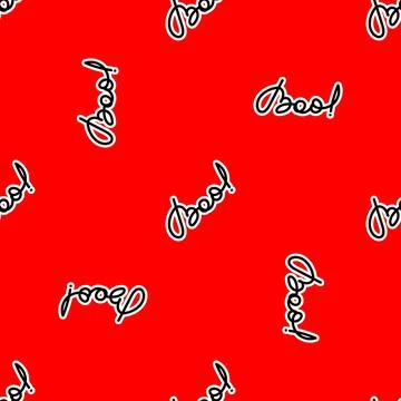 Pattern with Boo inscription. Vector illustration Illustrazione stock