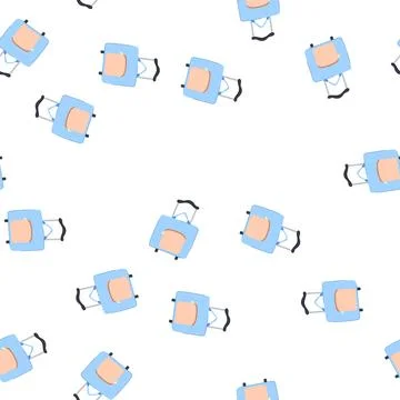 Pattern book kid luggage cartoon vector 스톡 일러스트