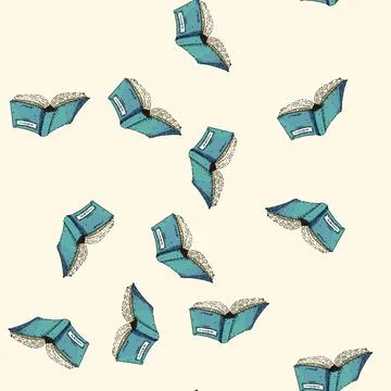 Pattern book open sketch hand drawn Stock Illustration