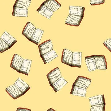 Pattern book open sketch hand drawn Illustrazione stock