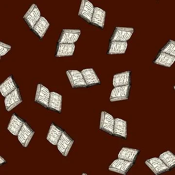 Pattern book reading sketch hand drawn Stock Illustration