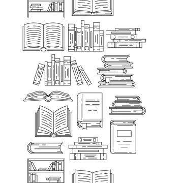 Pattern with books. Image for education and school. Stock Illustration