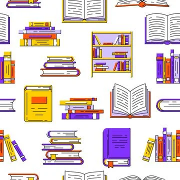 Pattern with books. Image for education and school. Stock Illustration