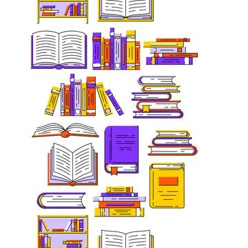 Pattern with books. Image for education and school. Stock Illustration