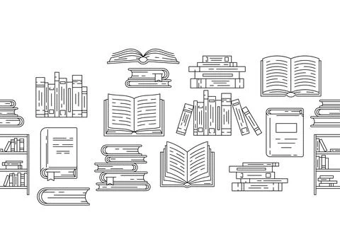 Pattern with books. Image for education and school. Stock Illustration