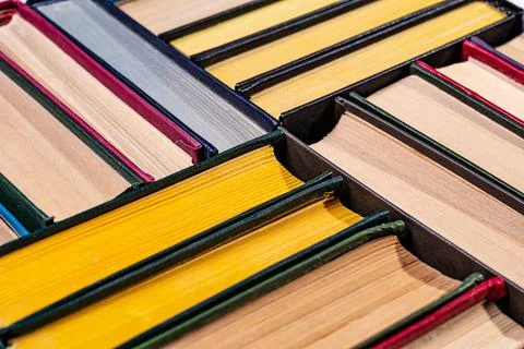 Pattern of books for reading close-up. concept of education Stock Photos