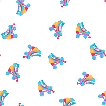 Pattern boot roller skate cartoon vector イラスト素材