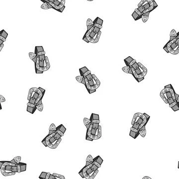 Pattern boots belt cowboy cartoon vector Stock Illustration