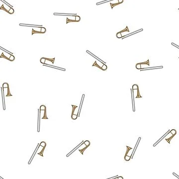 Pattern bordeaux trombone cartoon vector Stock Illustration
